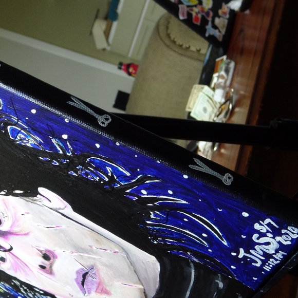 12"×16" Edward Scissorhands hand painted single piece canvas Original gothic emo - Picture 5 of 7